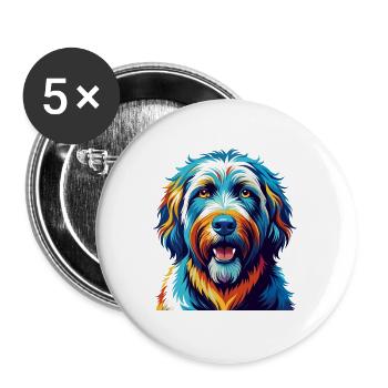Komondor Chien Race Coloré Dessin Animé Kawaii - Lot de 5 grands badges (56 mm) - blanc - Devant