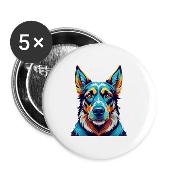 Latvian Hound Dog Breed Colorful Cartoon Kawaii - Buttons large 2.2''/56 mm (5-pack) - white - Front