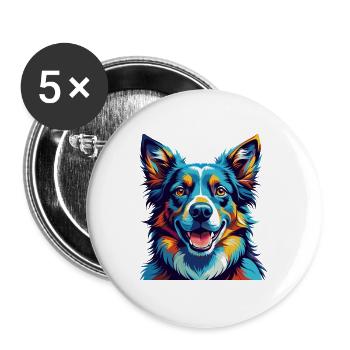 Garafian Shepherd Dog Breed Cartoon Kawaii - Buttons large 2.2''/56 mm (5-pack) - white - Front