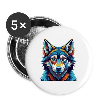 Chien-loup tchécoslovaque Race Dessin animé Kawaii - Lot de 5 grands badges (56 mm) - blanc - Devant