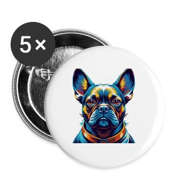 Braque Français Hunderasse Bunte Karikatur Kawaii - Buttons groß 56 mm (5er Pack) - Weiß - Vorne