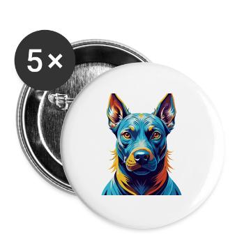 Blau Thai Ridgeback Hunderasse Karikatur Kawaii - Buttons groß 56 mm (5er Pack) - Weiß - Vorne