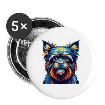 Affenpinscher Chien Race Coloré Dessin animé Kawaii - Lot de 5 grands badges (56 mm) - blanc - Devant