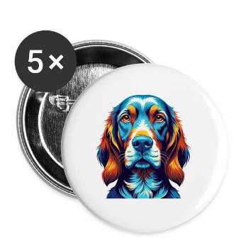 Redbone Coonhound Dog Breed Cartoon Kawaii - Buttons large 2.2''/56 mm (5-pack) - white - Front