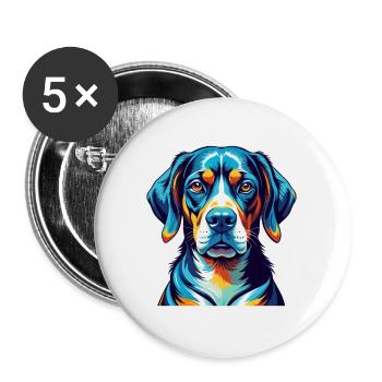 Serbischer Windhund Rasse Bunte Karikatur Kawaii - Buttons groß 56 mm (5er Pack) - Weiß - Vorne