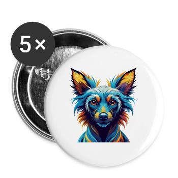 Peruvian Inca Orchid Dog Breed Cartoon Kawaii - Buttons large 2.2''/56 mm (5-pack) - white - Front