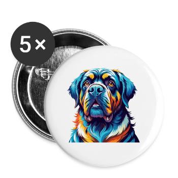 Transmontano Mastiff Hunderasse Karikatur Kawaii - Buttons groß 56 mm (5er Pack) - Weiß - Vorne