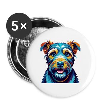 Welsh Terrier Dog Breed Colorful Cartoon Kawaii - Buttons large 2.2''/56 mm (5-pack) - white - Front