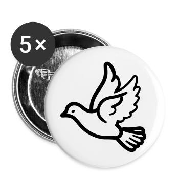 Taube - Buttons groß 56 mm (5er Pack) - Weiß - Vorne