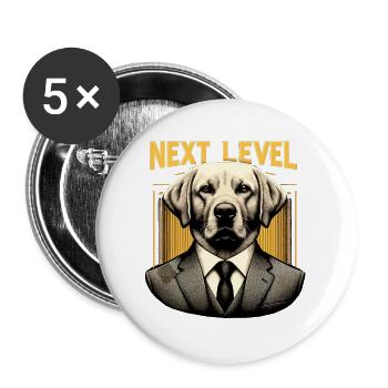 Dudley Labrador Suit Next Level Dog Gift - Buttons large 2.2''/56 mm (5-pack) - white - Front
