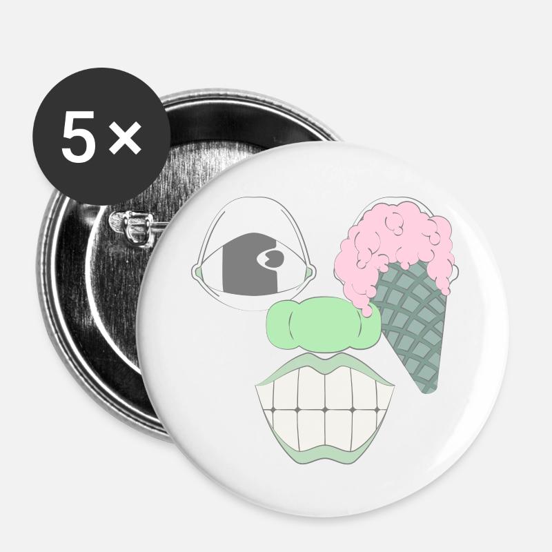 UN CLASSIQUE - Lot de 5 grands badges (56 mm) - blanc