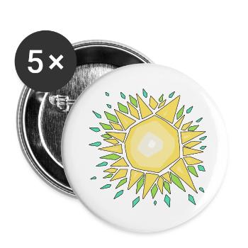 Soleil d'été - Lot de 5 grands badges (56 mm) - blanc - Devant