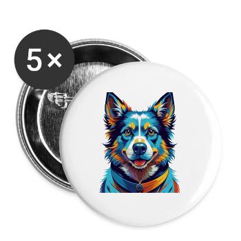 Slovensky Kopov Dog Breed Colorful Cartoon Kawaii - Buttons large 2.2''/56 mm (5-pack) - white - Front