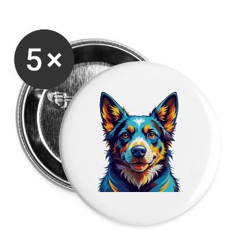 Boeuf Portugais Race Chien Dessin Animé Kawaii - Lot de 5 grands badges (56 mm) - blanc - Devant