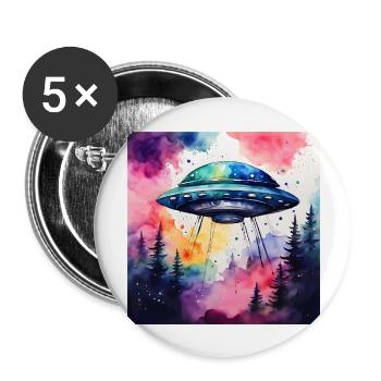 UFO colored - Buttons large 2.2''/56 mm (5-pack) - white - Front
