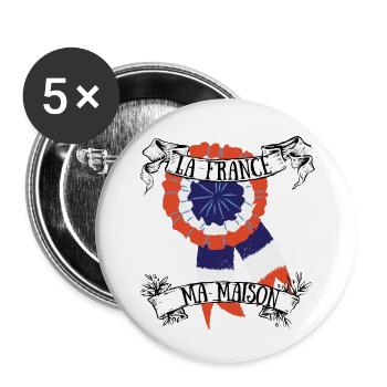 La France ma maison - Lot de 5 grands badges (56 mm) - blanc - Devant