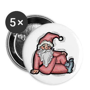 Père Noël - Lot de 5 grands badges (56 mm) - blanc - Devant