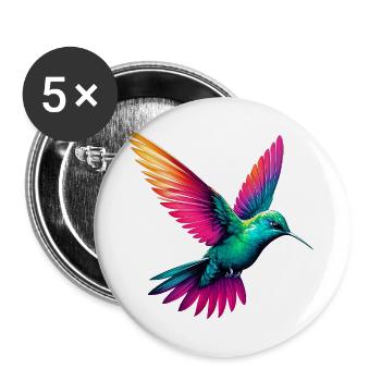 Hummingbird - Buttons large 2.2''/56 mm (5-pack) - white - Front