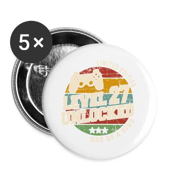 Vintage Né(e) un mois de 1997 anniversaire - Lot de 5 grands badges (56 mm) - blanc - Devant