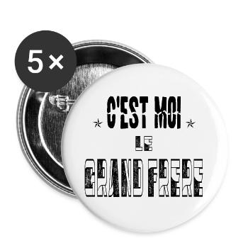 Moi le Grand Frère - Lot de 5 grands badges (56 mm) - blanc - Devant