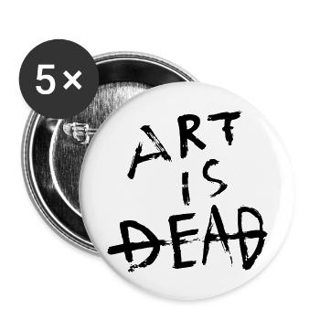 Art is dead - Black - Buttons large 2.2''/56 mm (5-pack) - white - Front