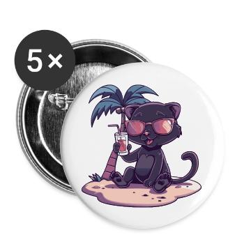 Bande dessinée Panther Summer Beach - Lot de 5 grands badges (56 mm) - blanc - Devant
