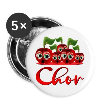 HOBBY SINGEN - CHOR GRUPPE KIRSCHEN - Buttons groß 56 mm (5er Pack) - Weiß - Vorne