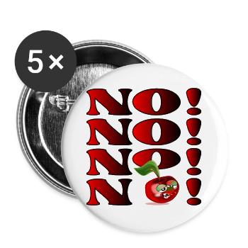 ANTWORT NEIN - EMOTIONALE KIRSCHE - Buttons groß 56 mm (5er Pack) - Weiß - Vorne