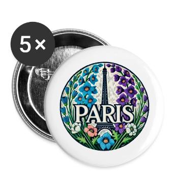 Paris - Buttons large 2.2''/56 mm (5-pack) - white - Front