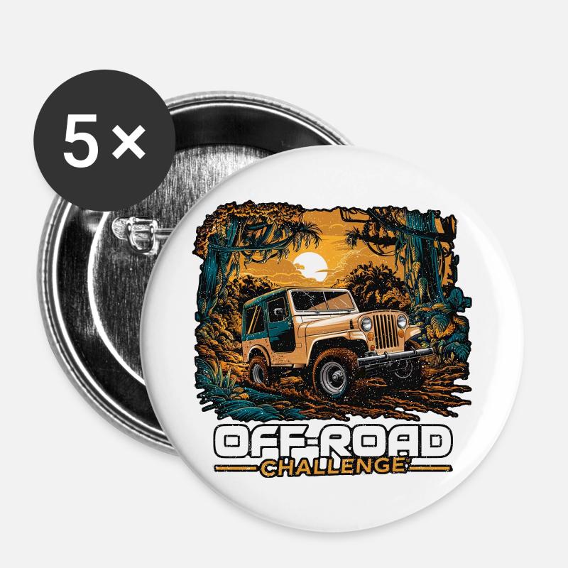 Off Road - 4x4 - All Terrain - Buttons large 2.2''/56 mm (5-pack) - white