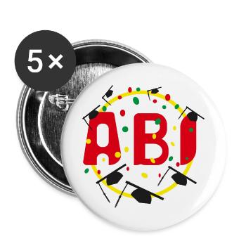 ABI Party mit viel Spaß, eine coole Geschenkidee. - Buttons groß 56 mm (5er Pack) - Weiß - Vorne