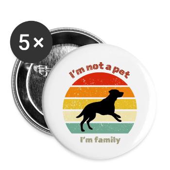 Retro Labrador - Buttons large 2.2''/56 mm (5-pack) - white - Front