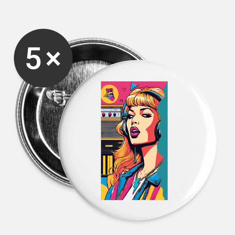 90 ́s - Buttons large 2.2''/56 mm (5-pack) - white