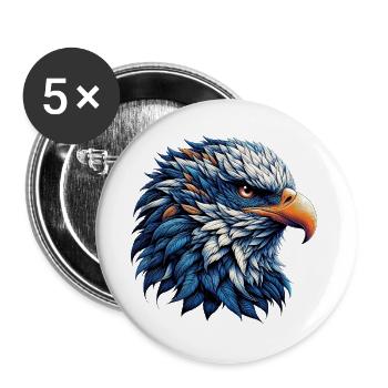 Adler - Buttons groß 56 mm (5er Pack) - Weiß - Vorne