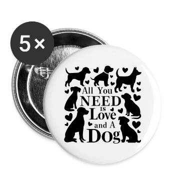 puppy dog - Buttons large 2.2''/56 mm (5-pack) - white - Front