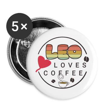 Leo - Buttons large 2.2''/56 mm (5-pack) - white - Front