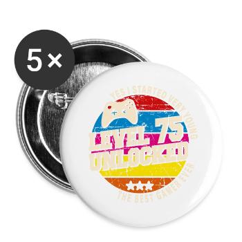 Original 1949 Vintage Level 75 Unlock - Buttons large 2.2''/56 mm (5-pack) - white - Front