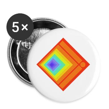 Geometric plays of colours and patterns - Buttons large 2.2''/56 mm (5-pack) - white - Front