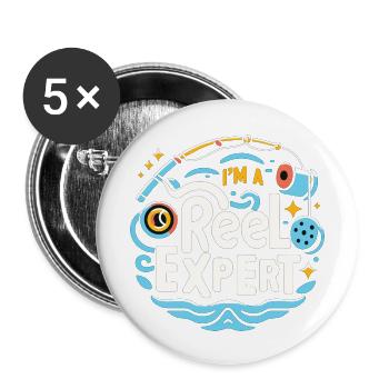 Ich bin ein Rollenexperte - Buttons groß 56 mm (5er Pack) - Weiß - Vorne