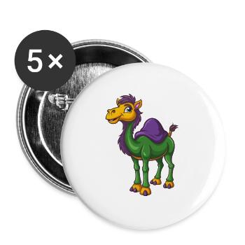 Camel Funny Kawaii Cartoon Character Clipart - Buttons large 2.2''/56 mm (5-pack) - white - Front