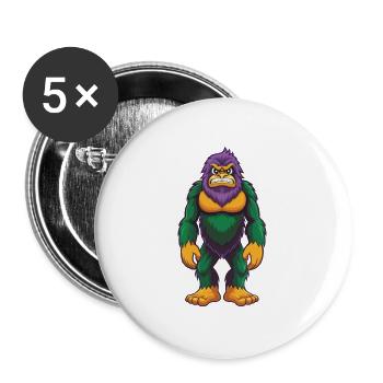 BigFoot drôle Kawaii dessin animé Personnage Clipart - Lot de 5 grands badges (56 mm) - blanc - Devant
