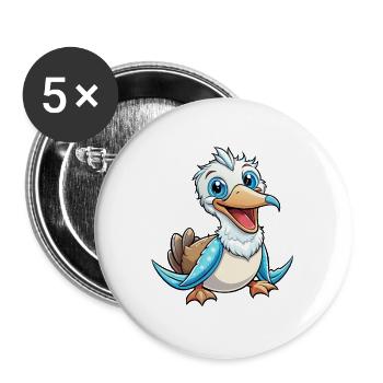 Frégatebird Mignon Personnage De Dessin Animé Kawaii Clipart - Lot de 5 grands badges (56 mm) - blanc - Devant