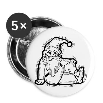 Weihnachtsmann - Buttons groß 56 mm (5er Pack) - Weiß - Vorne