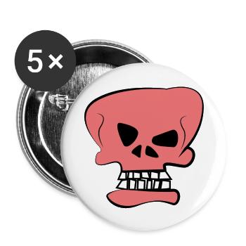 Skull 3 - Kühner Ausdruck - Buttons groß 56 mm (5er Pack) - Weiß - Vorne