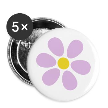Flower pastel flower flowers pastel flowers lilac - Buttons large 2.2''/56 mm (5-pack) - white - Front