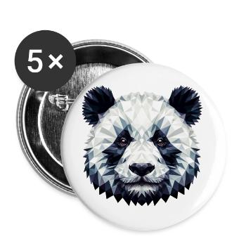 Polygonal Panda - Buttons large 2.2''/56 mm (5-pack) - white - Front