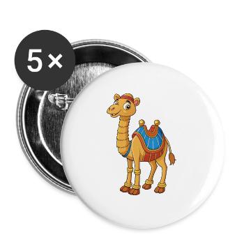 Camel Cute Cartoon Character Kawaii Clipart - Buttons large 2.2''/56 mm (5-pack) - white - Front