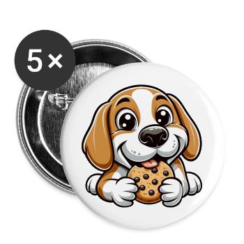 Beagle Dog Cookie Dessert Candy - Buttons large 2.2''/56 mm (5-pack) - white - Front
