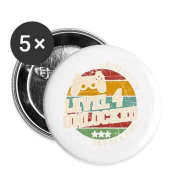 Vintage Né(e) un mois de 2020 anniversaire - Lot de 5 grands badges (56 mm) - blanc - Devant