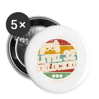 Vintage Né(e) un mois de 1992 anniversaire - Lot de 5 grands badges (56 mm) - blanc - Devant